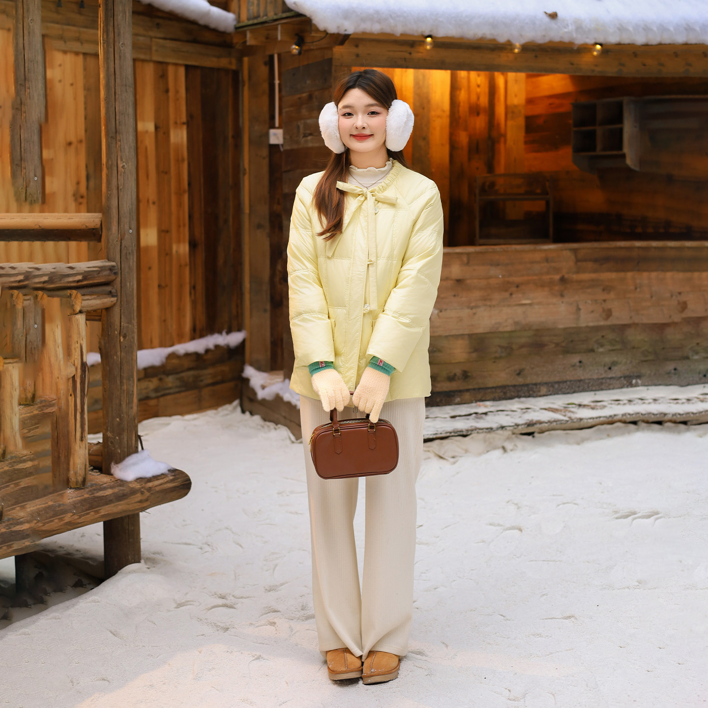 DM100大码百分百女微胖mm冬季蝴蝶结系带插肩轻薄短款羽绒服外套