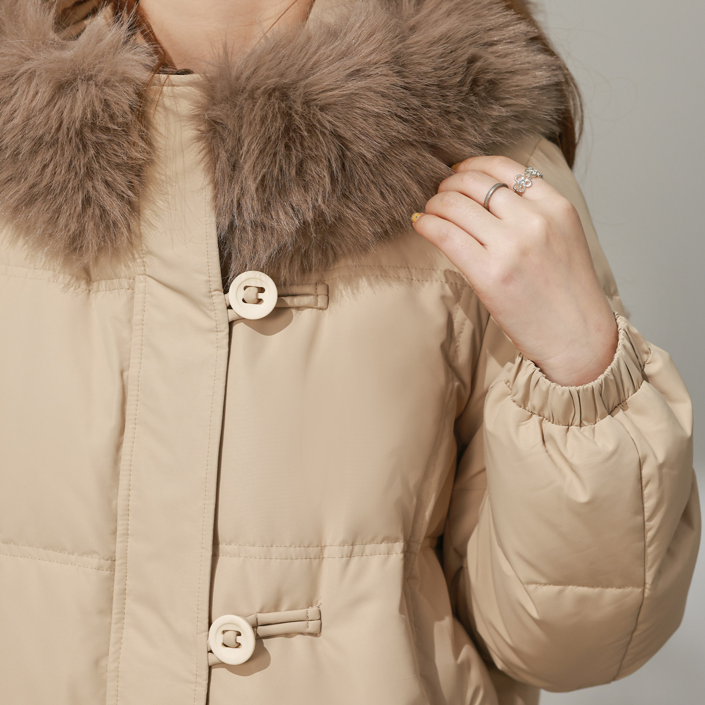 DM100大码百分百女装微胖mm冬季大毛领连帽长款直筒羽绒服厚外套,淘宝优惠券,粉丝福利购,淘宝优惠卷