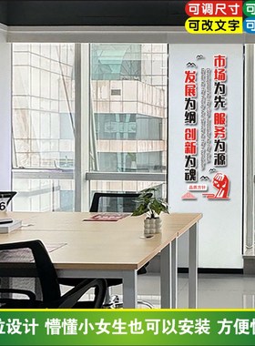 3D立体标语企业文化墙贴办公室墙面装饰布置市场为先创新发展服务