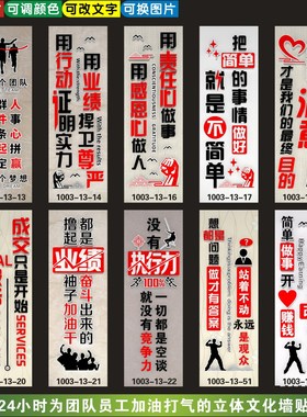 励志标语立体墙贴文化墙设计定制