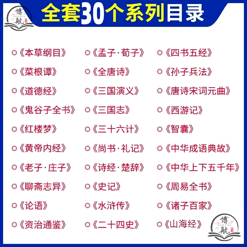 国学经典线装书籍正版全30套120册论语道德经鬼谷子书架装饰特价书菜根谭智囊四书五经资治通鉴四大名著三国志诸子百家全唐诗宋词 - 图1