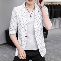 Summer ultra-thin section 70% sleeves Western suit mens body Han version casual half sleeve small suit mid sleeve youth jacket trendy