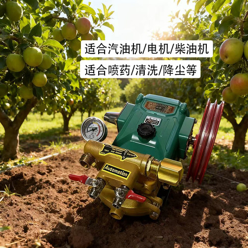 农用柱塞泵水泵自动泄压不锈钢柱塞高压三缸打药机陶瓷柱塞免黄油 - 图0