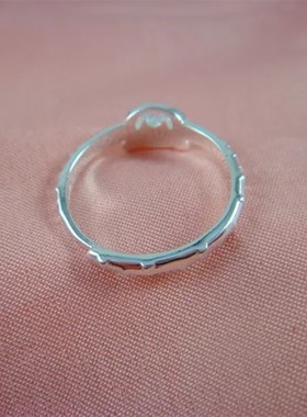 纯银小老虎女款戒指尾戒生肖