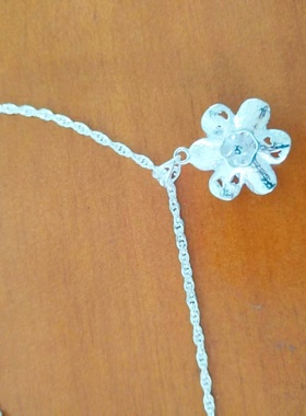 足银990轻奢百搭瑰花吊坠轻奢百搭纯银饰品双层花朵项链