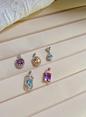 S925纯银天然水晶吊坠不定时更款