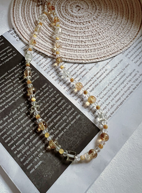 原创设计天然黄水晶男女项链高品