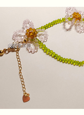 仿水晶花朵项链女小仙女