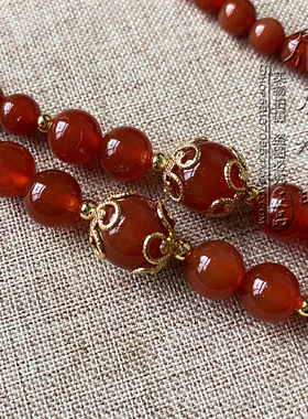 红玛瑙圆珠链女款毛衣链