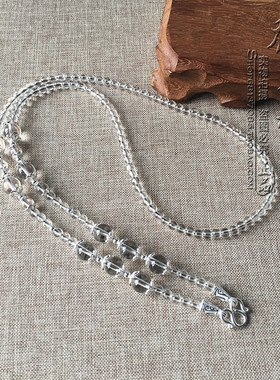 天然白水晶毛衣项链S925纯银泰银配件泰国佛牌挂链可订做款式