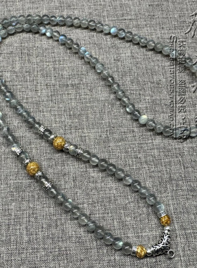 天然月光石唐卡挂链水晶民族风毛衣项链S925纯琅配件可定制款式