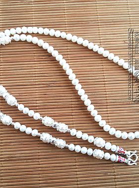 纯银项链纯银项链佛牌天然珍珠