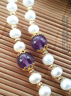 紫水晶泰国佛牌天然珍珠可定制款