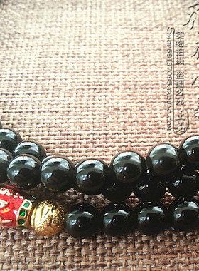 黑玛瑙水晶民族风唐卡项链泰国佛牌毛衣挂链不掉色配件可定制款式