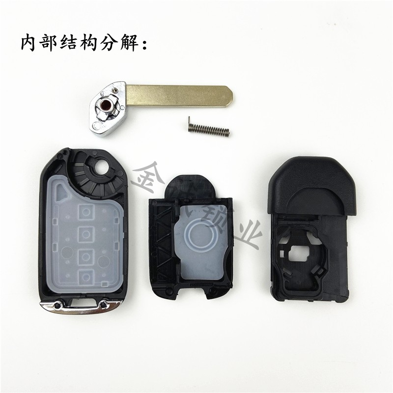 适用本田凌派3键带A折叠钥匙外壳 杰德 9代雅阁 XRV/CRV替换壳 - 图2