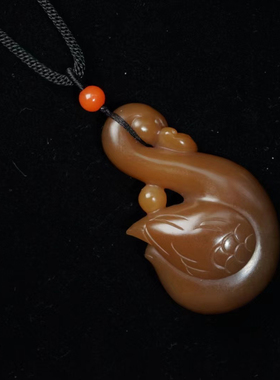 【鹅如意】和田玉糖料吊坠/精工雕刻/手把件