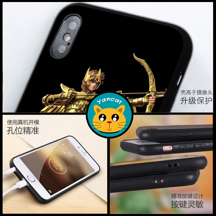 天秤座射手座6s适用XSMAX手机壳8plus磨砂iphone7软壳5SE圣斗士XR-图2