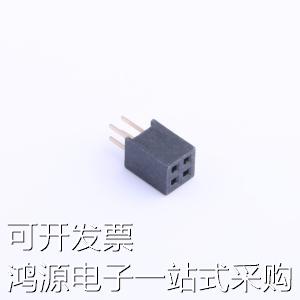 X1321FV-2x02-C43D24 排母 间距:1.27mm 2x2P 直插 塑宽3.0mm,PC2 - 图1