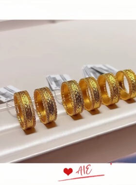 戒指新款小众黄金色设计时尚古法指环寓意