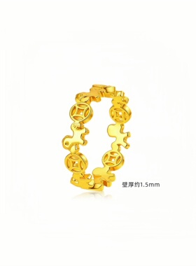 镀K金复古金色镂空爱心戒指女小众设计感高级食指戒