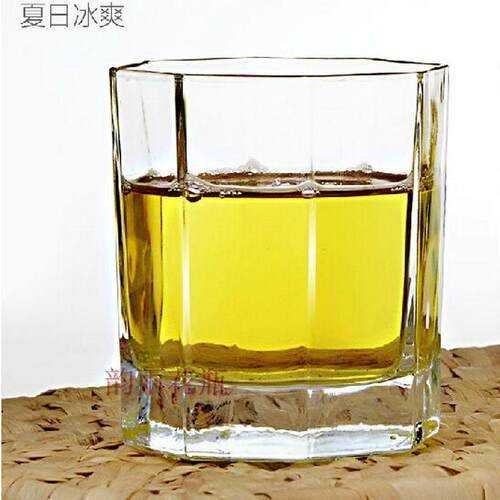 优质无色透明八角玻璃杯田园风带盖长短饮杯洋酒啤酒杯6只装LOGO - 图0