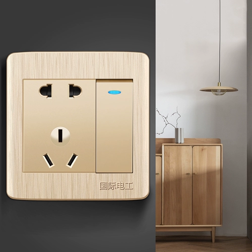 Международный электрический электрический 86 ОДИН ОДНА 5 Пять -Пять -отверстие USB -переключателя набор панели двойной контроль 16A кондиционер Скрытая стена дома