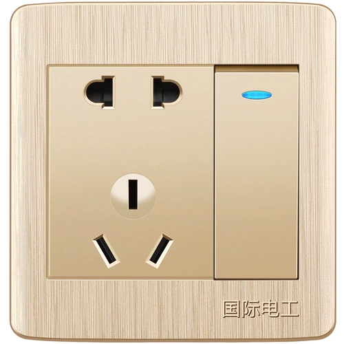 Международный электрический электрический 86 ОДИН ОДНА 5 Пять -Пять -отверстие USB -переключателя набор панели двойной контроль 16A кондиционер Скрытая стена дома