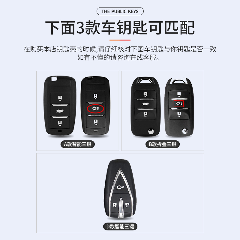 适用于长安cs55钥匙套cs55plus汽车用品钥匙包套扣壳改装饰品专用-图1