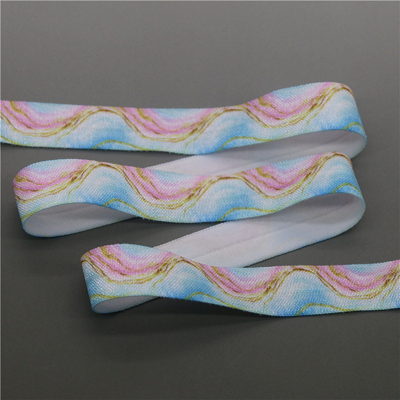 大理石复古花纹方格发饰带蝴蝶结DIY卡通印刷FOE弹力包边带17365_虎窝淘