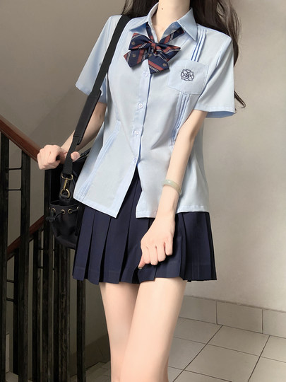 夏日和风铃 禾玲中 基础款风琴褶原创JK制服短袖衬衫日系学院风