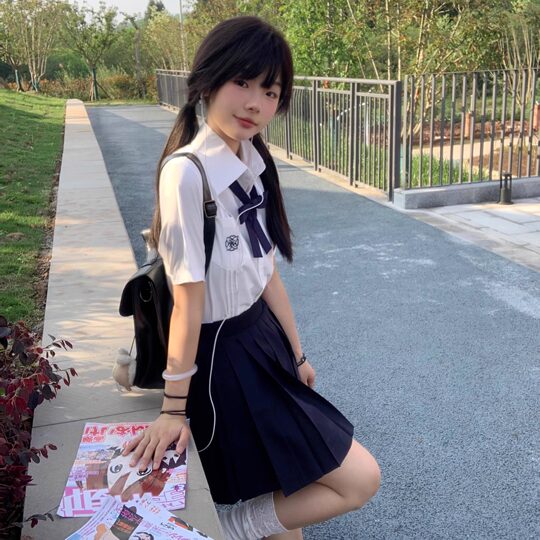 夏日和风铃 禾玲中 基础款风琴褶原创JK制服短袖衬衫日系学院风