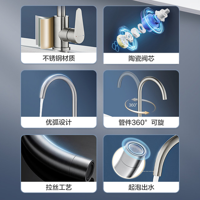 Hengjie kitchen faucet sink hot and cold rotating anti-splash