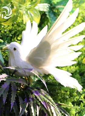 仿真白鸽摆件摄影道具