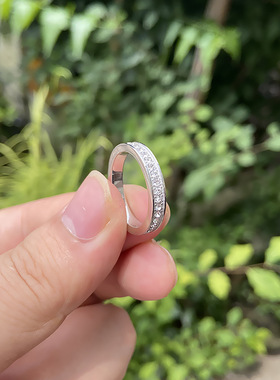 轻奢风满钻满天星戒指女时尚百搭情侣对戒网红不掉色钛钢指环尾戒