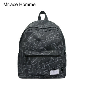 Mr.ace homme时尚双肩包女新品印花潮流男书包日韩学院风电脑背包