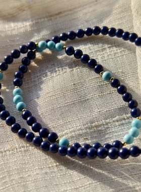 小众品牌  OG Loc  天然青金石串珠 项链