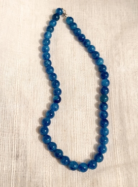 青岛饰品 OG Loc  海蓝宝原矿优化银扣项链一物一拍介意瑕疵慎拍