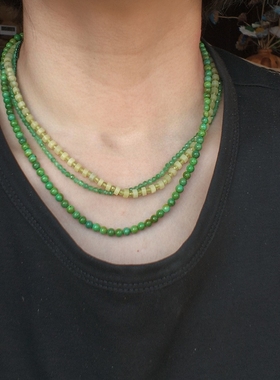 小众品牌 OG Loc 天然石优化色 绿色系项链