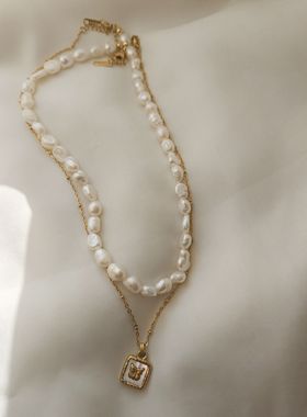 项链OGLoc贝壳串珠珍珠
