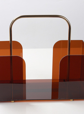 现代轻奢琥珀色杂志架摆件样板房