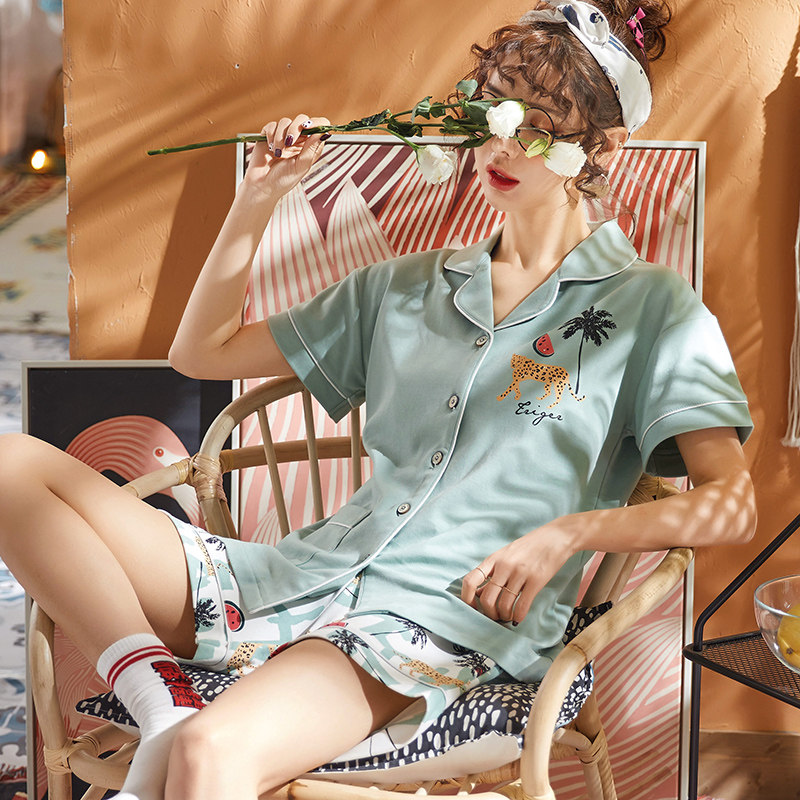 2020新款睡衣女士夏季短袖纯棉 梦依情睡衣/家居服套装