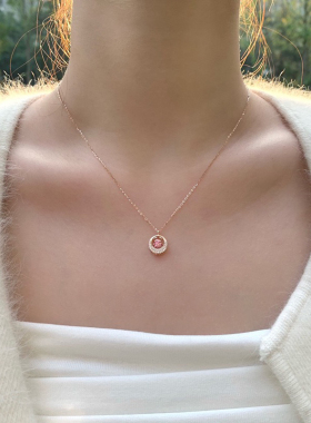 跳动的心项链女轻奢小众ins气质镶嵌锆石学生锁骨链新款潮