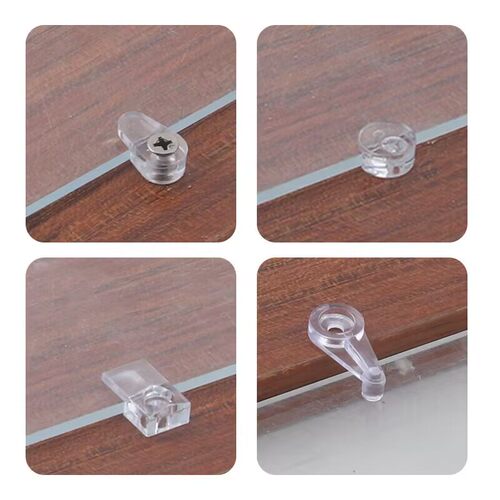书柜镜子玻璃卡扣衣橱柜门塑料透明固定托钉亚克力稳固安装夹扣片 - 图1