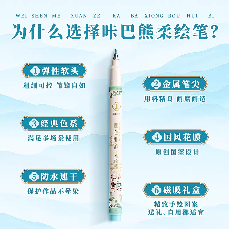 软头柔绘笔秀丽笔全套幼儿园可水洗食品级勾线笔儿童美术小学生专用彩色soft描线笔小楷极细柔顺揉绘手帐笔,淘宝优惠券,粉丝福利购,淘宝优惠卷