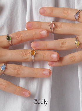 oddly Hard Candy硬糖戒指女原创设计小众高级清冷感蛋白石开口戒