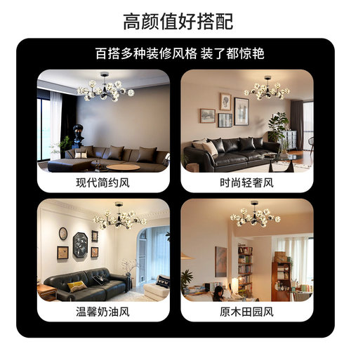 雷士照明全光谱护眼客厅吊灯满天星客厅主灯卧室灯中山灯具萤光 - 图2