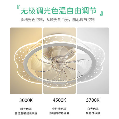 雷士照明风扇吊灯卧室灯客厅灯餐厅灯具现代简约电扇灯摇头风扇灯 - 图1