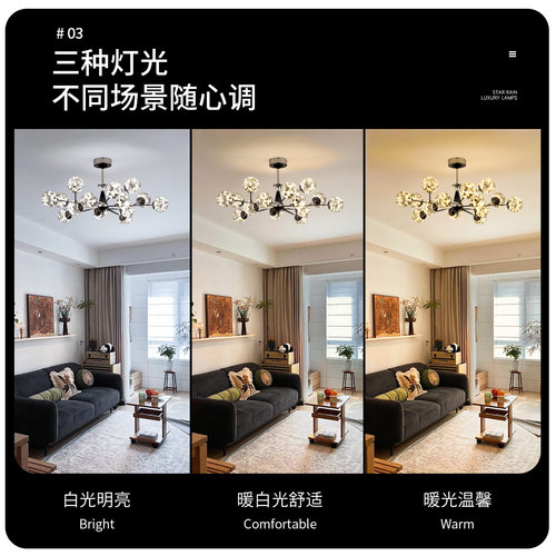 雷士照明全光谱护眼客厅吊灯满天星客厅主灯卧室灯中山灯具萤光 - 图3