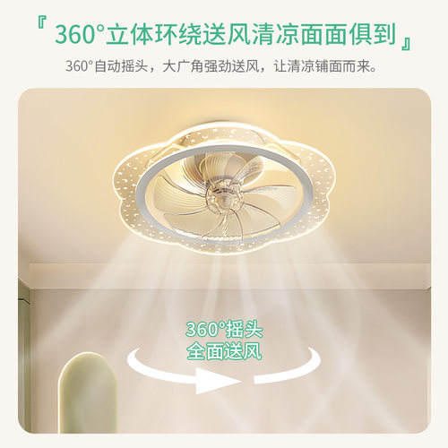 雷士照明风扇吊灯卧室灯客厅灯餐厅灯具现代简约电扇灯摇头风扇灯 - 图0