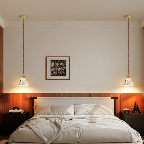 雷士照明床头吊灯卧室复古小吊灯创意新款艺术卧室中古吊灯LED - 图3